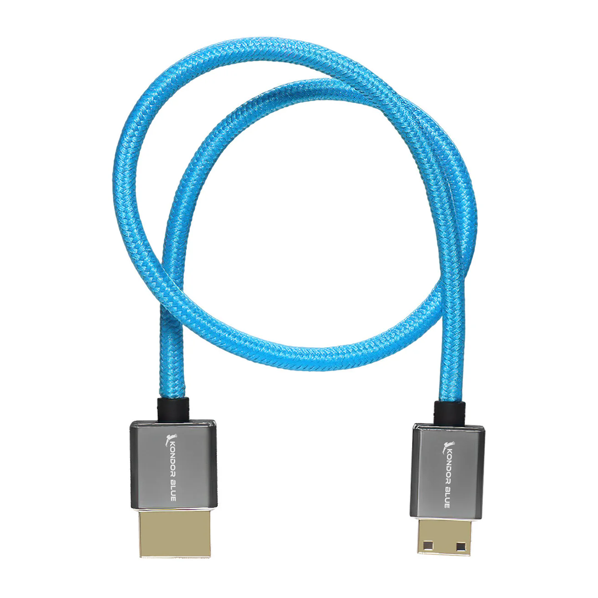 Kondor Blue Mini HDMI to Full HDMI 16″ Straight Cable Braided