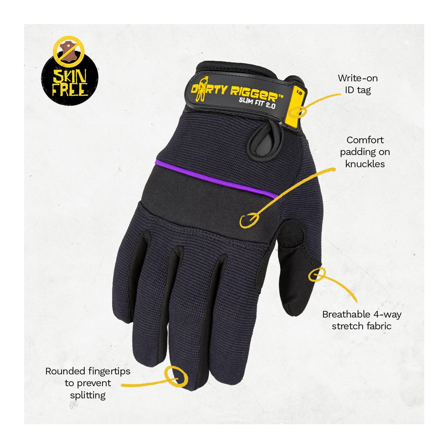 Dirty Rigger – SlimFit 2.0 Rigger Glove – plnofarebné prsty