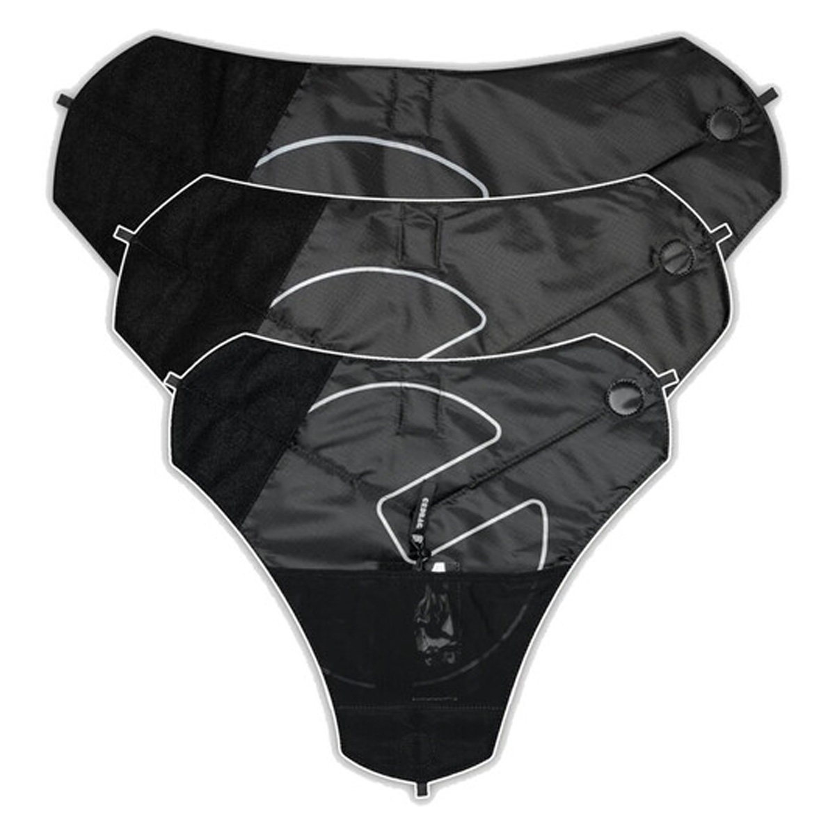 CRDBAG Set of 3 Y-Wraps (Black, Small:Medium:Large)-2