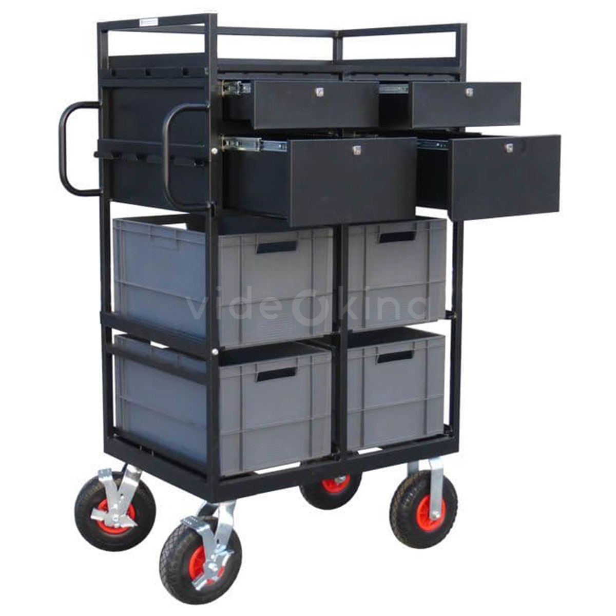 Lomart Film Carts Euro-Crate Trolley with Lockable Drawers