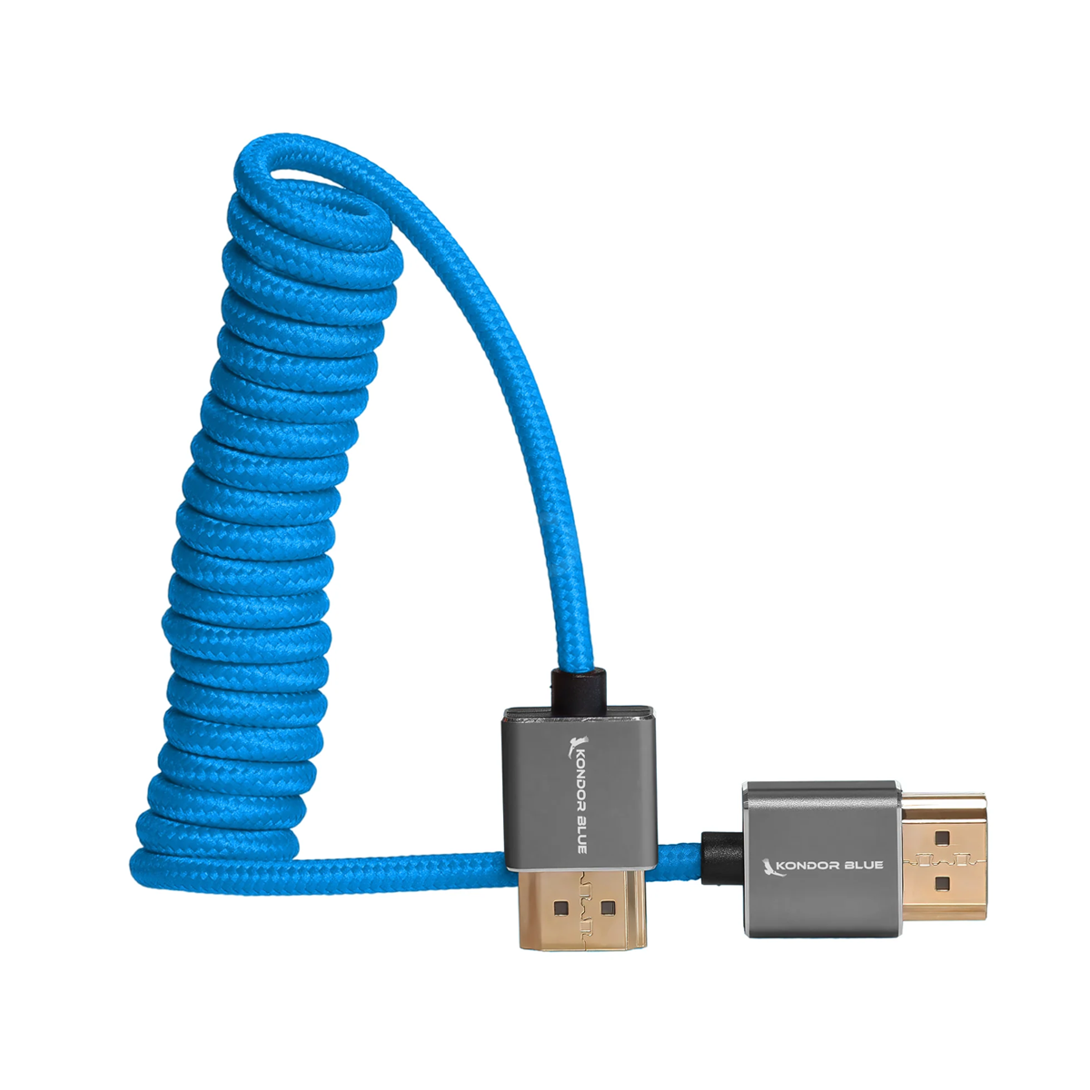 Kondor Blue Full HDMI Cable for On-Camera Monitors 12″-24″ Braided Coiled