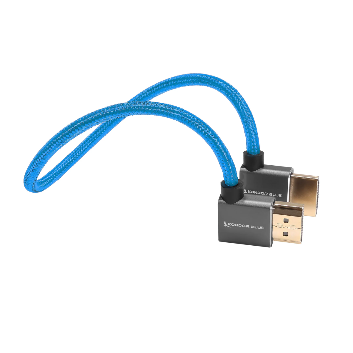 Kondor Blue 12” Right Angle to Left Angle Full HDMI Straight Cable