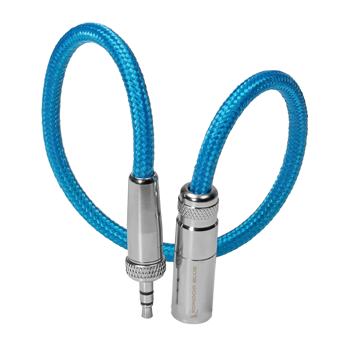 Kondor Blue 12″ Mini XLR to 3.5mm TRS Locking Screw Plug for Lavalier/Lapels