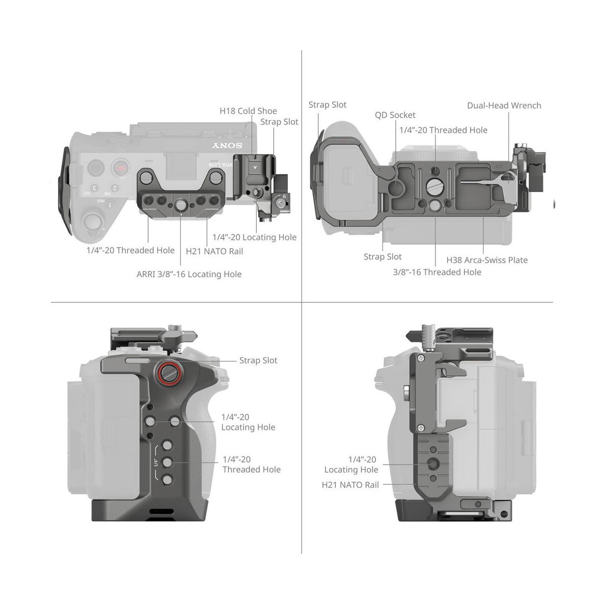 SmallRig HawkLock Quick Release Advanced Cage Kit for Sony FX3-3