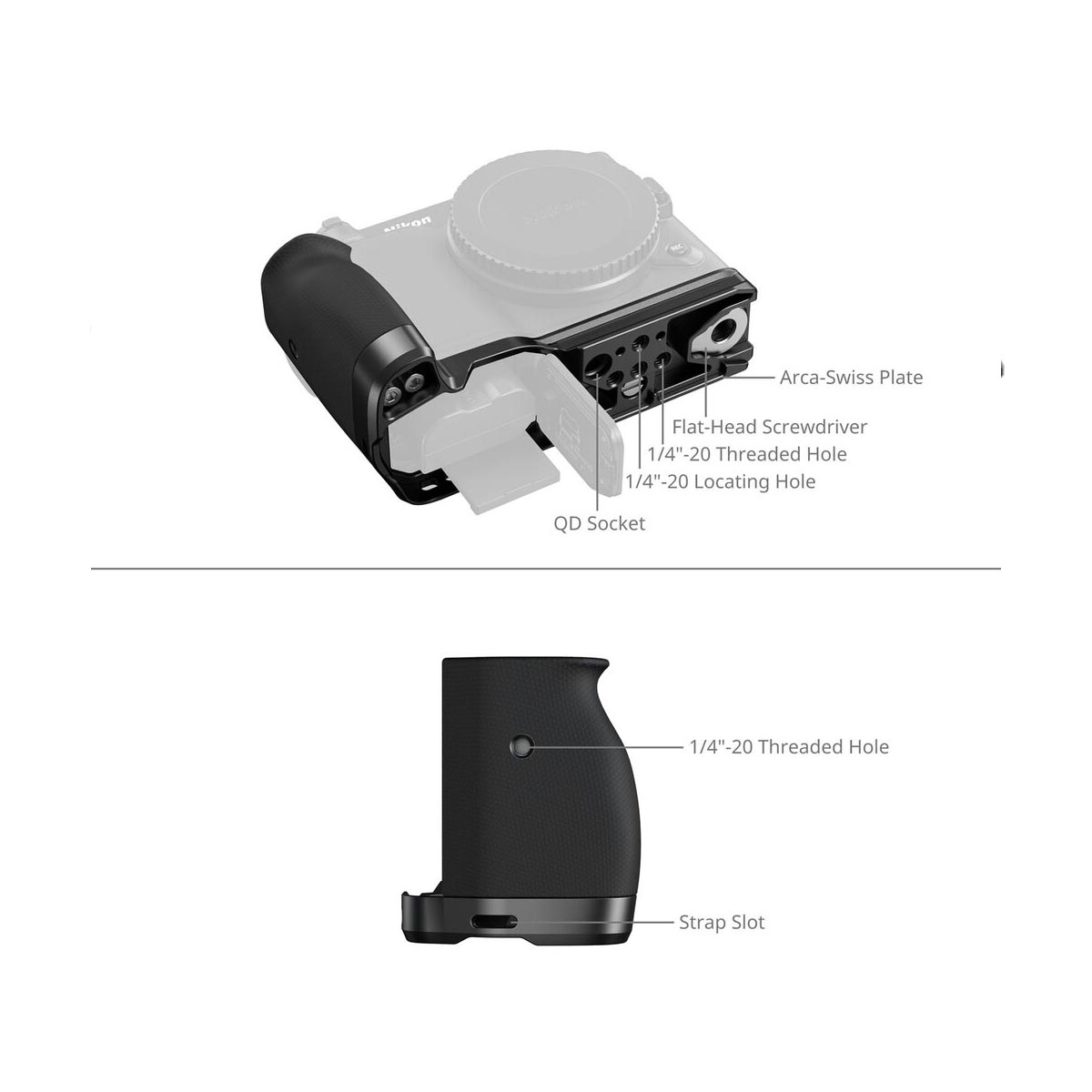 SmallRig L-Shaped Mount Plate with Silicone Handle for Nikon ZR 5466-2