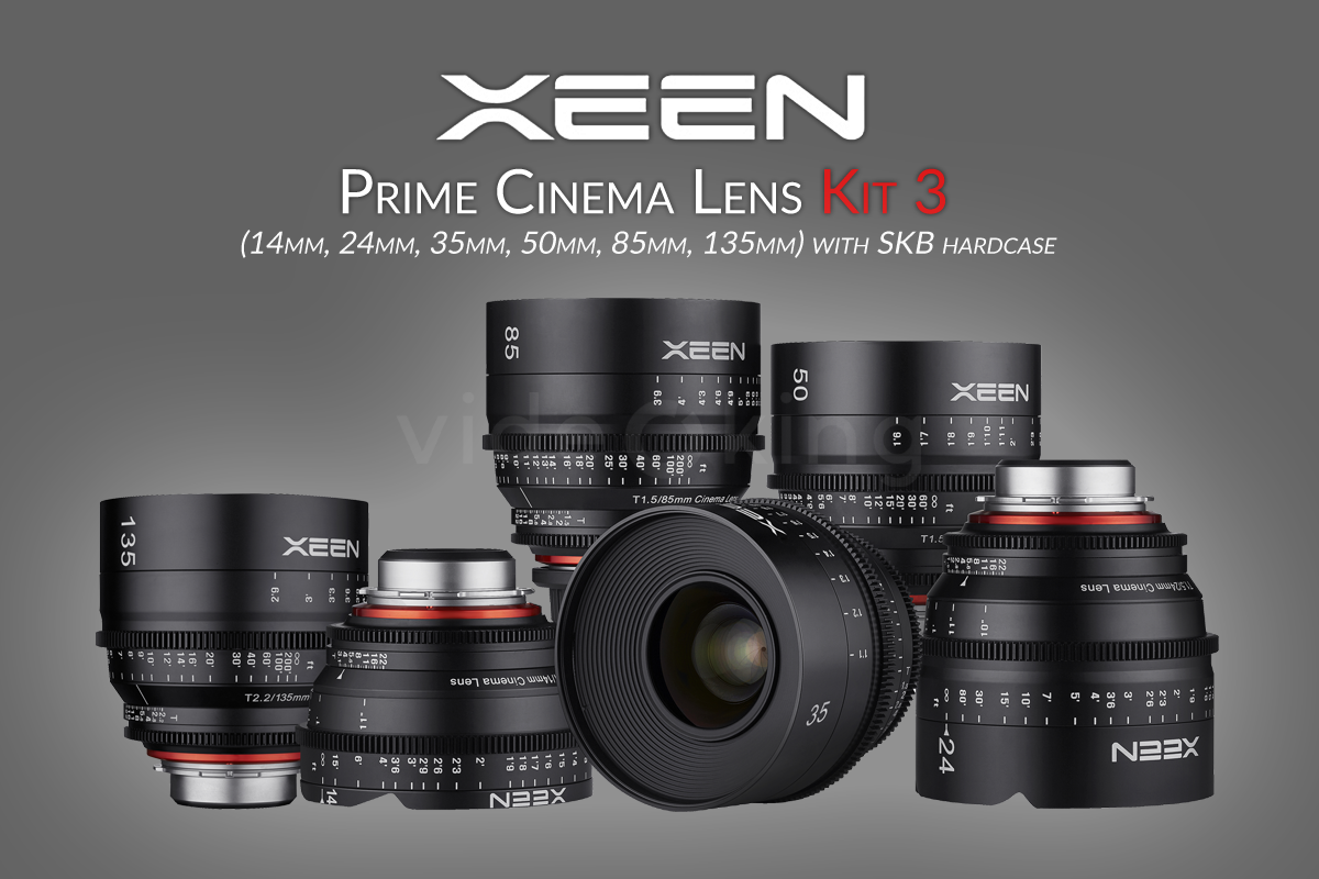 XEEN Prime Cinema Lens Kit 3 | 14mm, 24mm, 35mm, 50mm, 85mm, 135mm with SKB hardcase