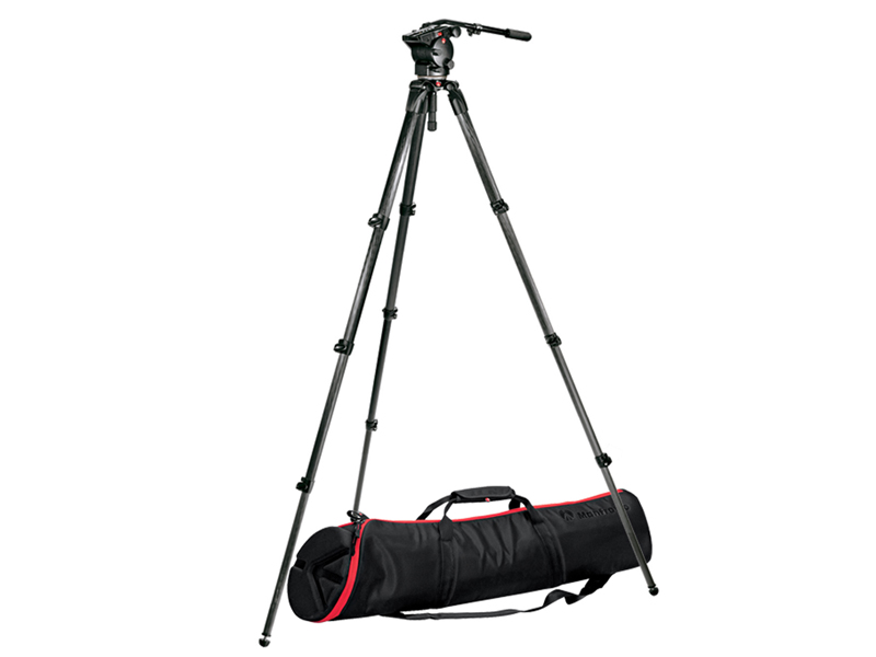 Manfrotto 526 + 536K CF videostativ set + MBAG100PN